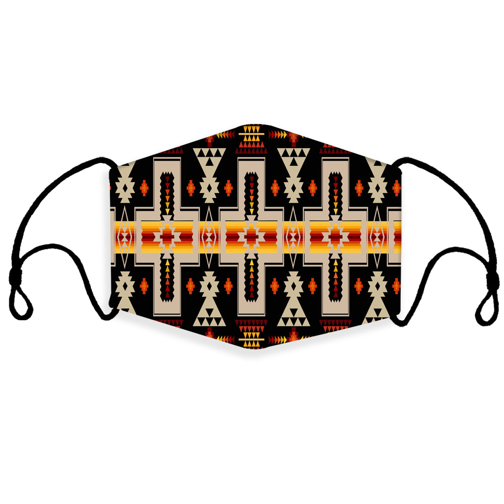GB-NAT00062-01 Black Tribe Design Native American 3D Mask (with 1 filter)