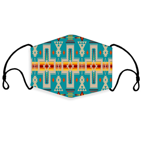 GB-NAT00062-05 Turquoise Tribe Design Native American 3D Mask (with 1 filter)