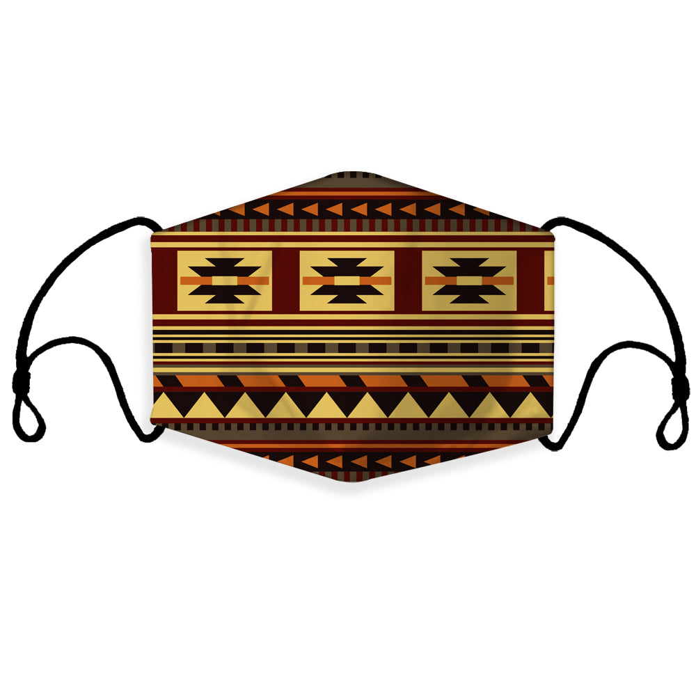 GB-NAT00507 Brown Ethnic Pattern Native 3D Mask (with 1 filter)