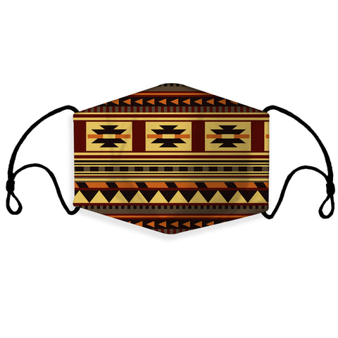 GB-NAT00507 Brown Ethnic Pattern Native 3D Mask (with 1 filter)