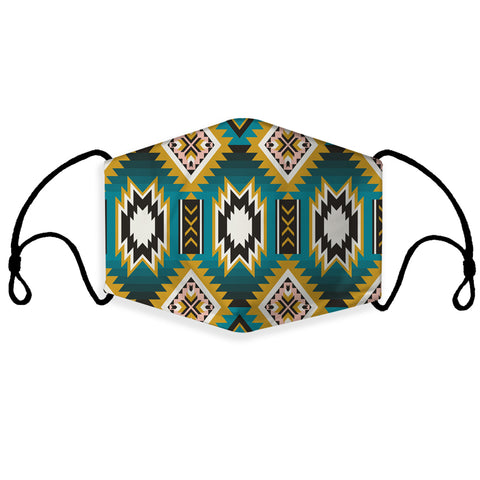 GB-NAT00517 Turquoise Geometric Pattern 3D Mask (with 1 filter)