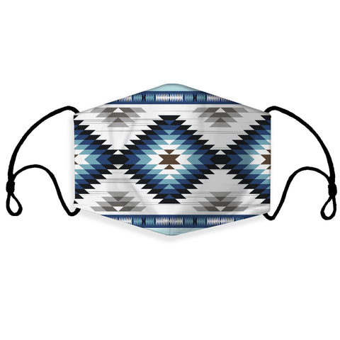 GB-NAT00528 Blue Colors Tribal Pattern Native 3D Mask (with 1 filter)