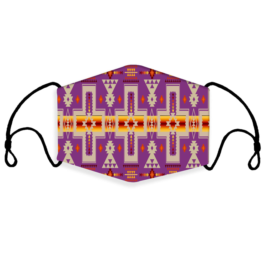 GB-NAT00062-07 Light Purple Tribe Design Native American 3D Mask (with 1 filter)