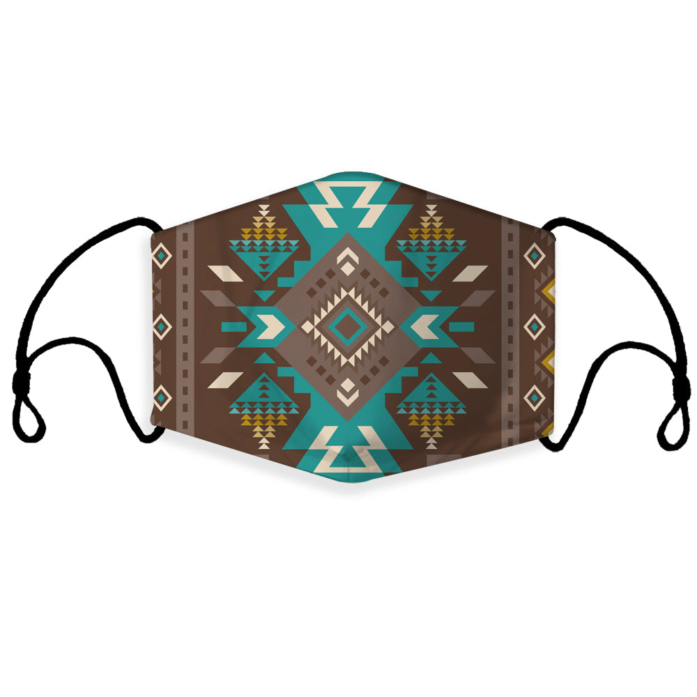 GB-NAT00538 Blue Pattern Brown 3D Mask (with 1 filter)