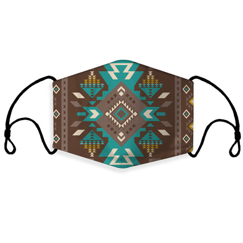 GB-NAT00538 Blue Pattern Brown 3D Mask (with 1 filter)