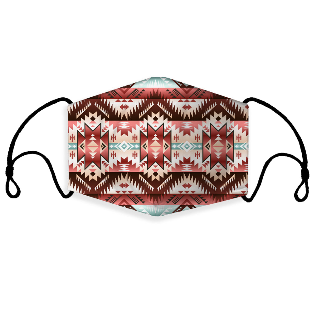 GB-NAT00540 Red Vector Tribal Native 3D Mask (with 1 filter)