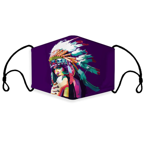 GB-NAT00483 Girl With Feather Headdress 3D Mask (with 1 filter)