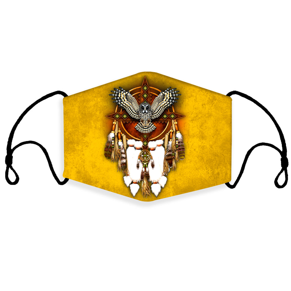 Powwow Store gb nat0007 golden owl dream catcher 3d mask with 1 filter