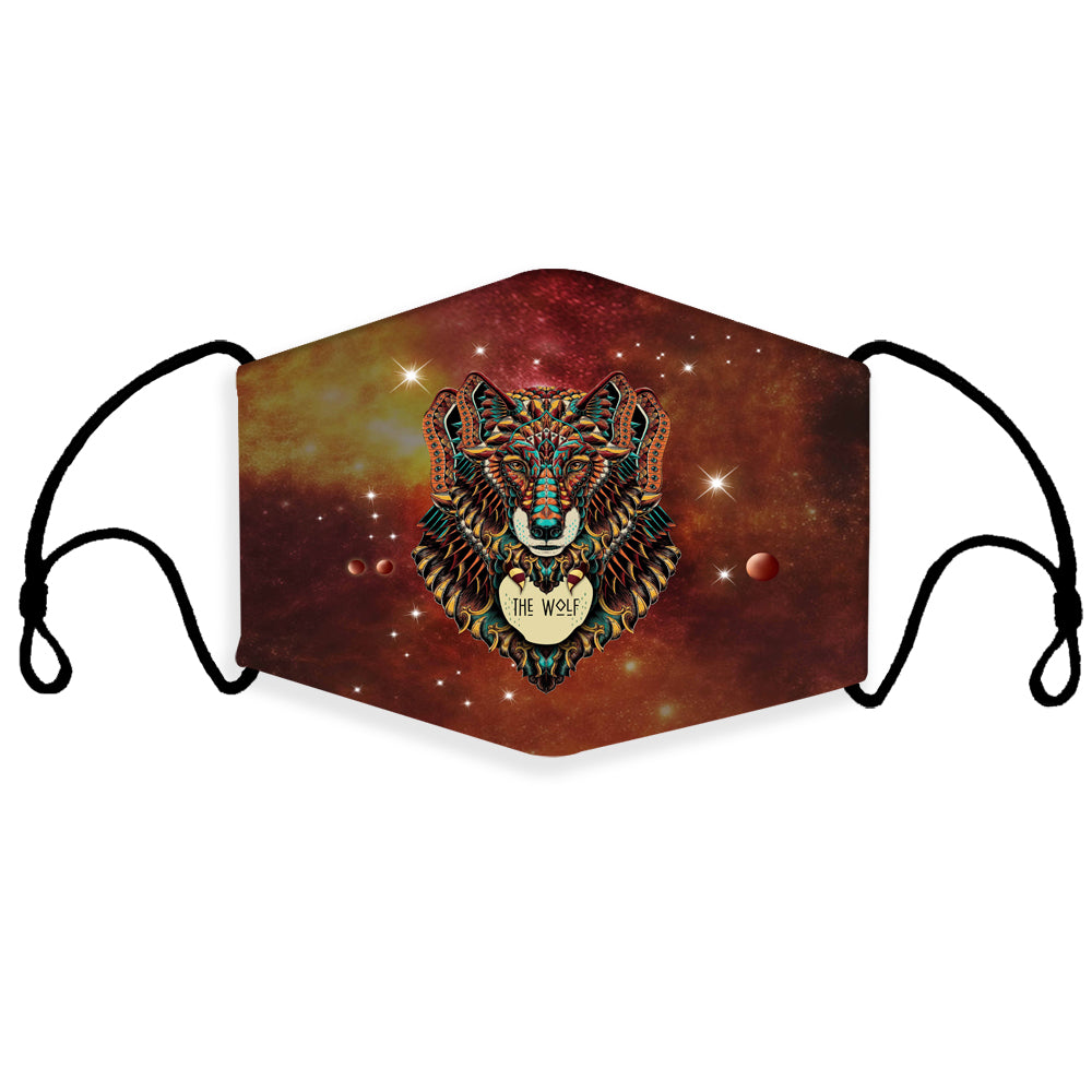 Powwow Store gb nat00093 brown wolf 3d mask with 1 filter