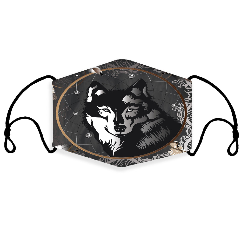 GB-NAT00104 Black Wolf Dream Catcher 3D Mask (with 1 filter)