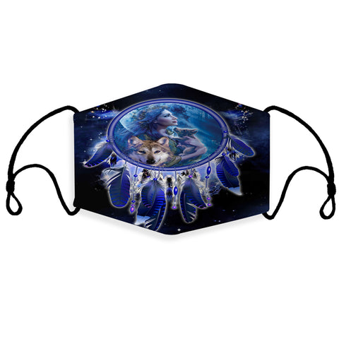 GB-NAT00358 Girl & Wolves Dream Catcher 3D Mask (with 1 filter)