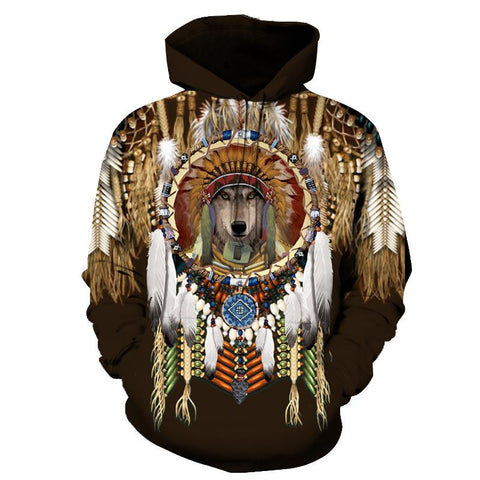 GB-NAT00495 Chief Dreamcatcher Native American Hoodie - Powwow Store