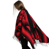 Tassels Red Black Geometric Native American Scarves - Powwow Store