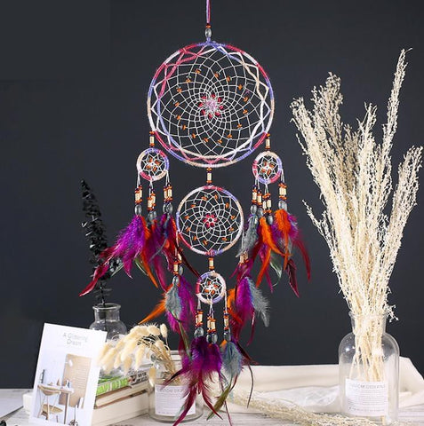 Feather Crafts Dream Catcher Brown Wind Chimes - Powwow Store