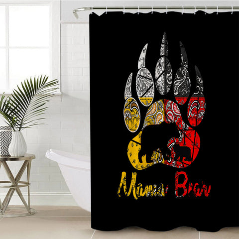 GB-NAT00085-SCUR01 Mama Bear Native American Shower Curtain