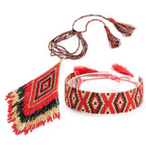 Red Delica Beads Native American Necklace