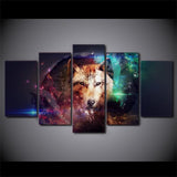 5 Pieces Galaxy Wolf Native American Canvas - ProudThunderbird
