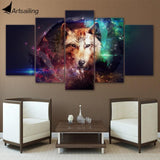 5 Pieces Galaxy Wolf Native American Canvas - ProudThunderbird