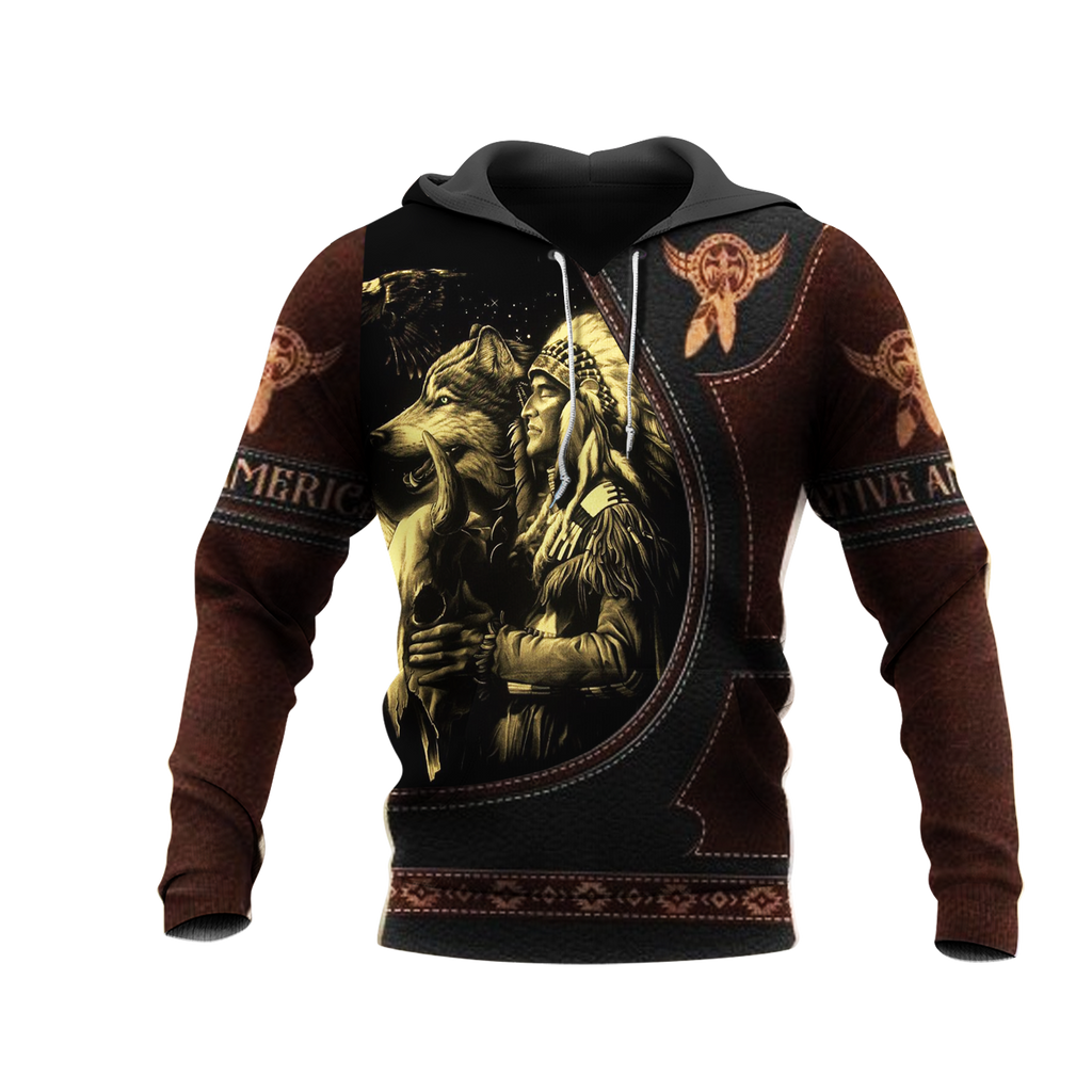 HD00055 Wolf And Chief Native 3D Hoodie