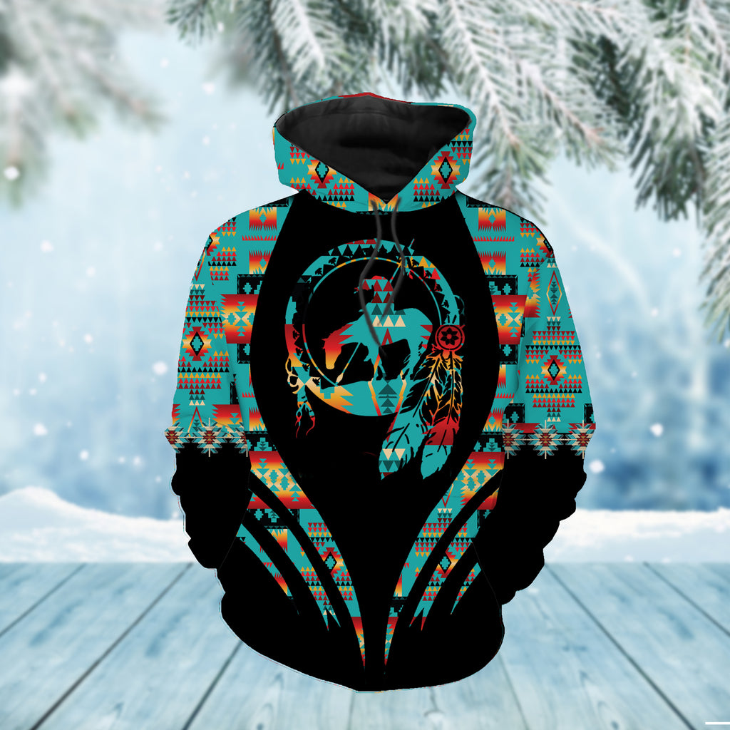 GB-NAT00646 The Trail of Tears Pattern Native 3D Hoodie