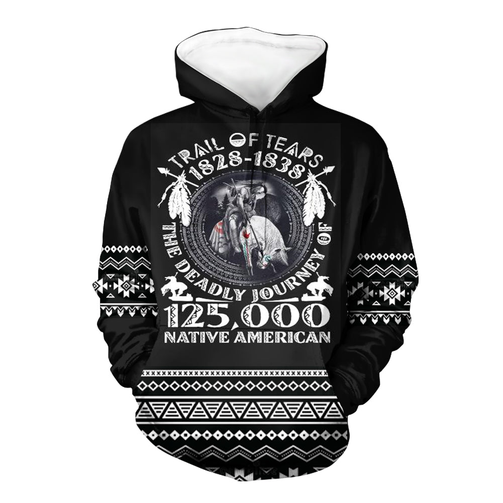 HD00068 The Trail of Tears Pattern Native 3D Hoodie