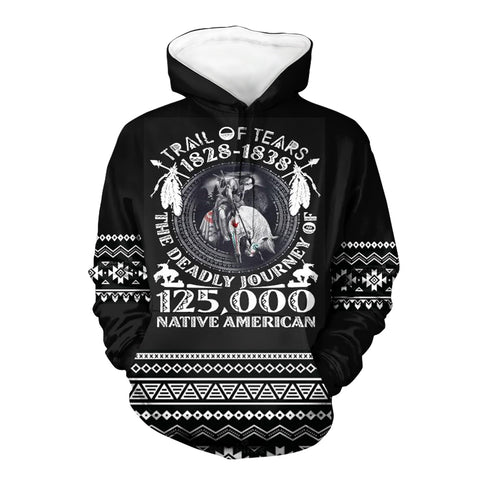 Powwow StoreHD00068 The Trail of Tears Pattern Native 3D Hoodie