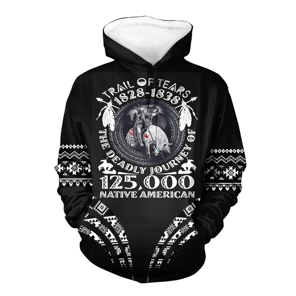 HD00069 The Trail of Tears Pattern Native 3D Hoodie