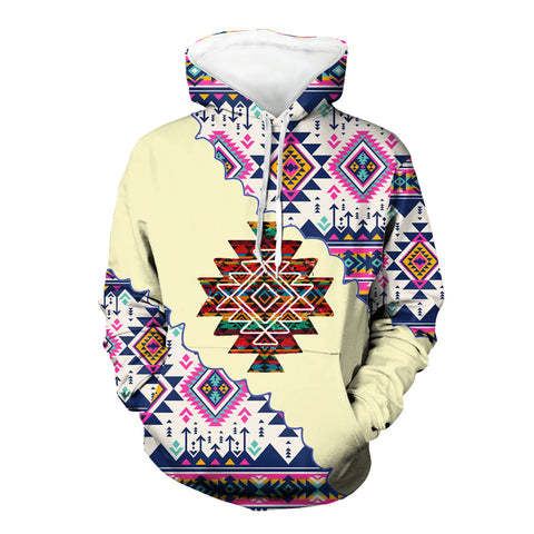 Powwow StoreGBNAT00663 Mandala Pattern Native 3D Hoodie