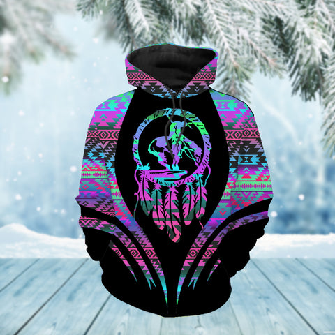 Powwow StoreHD00035 Pattern Native American Pride  3D Hoodie