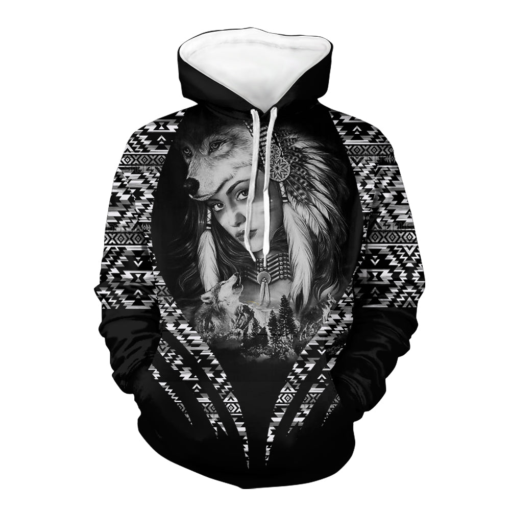 Powwow StoreHD00041  Native American Pride  3D Hoodie