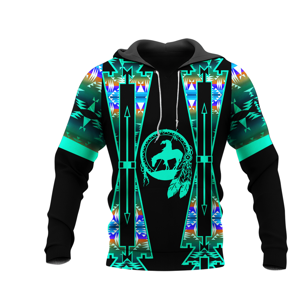 Powwow StoreHD000447 Pattern Native Pride 3D Hoodie