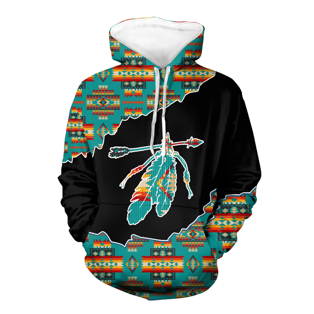 Powwow StoreHD00075 Native American Pride  3D Hoodie