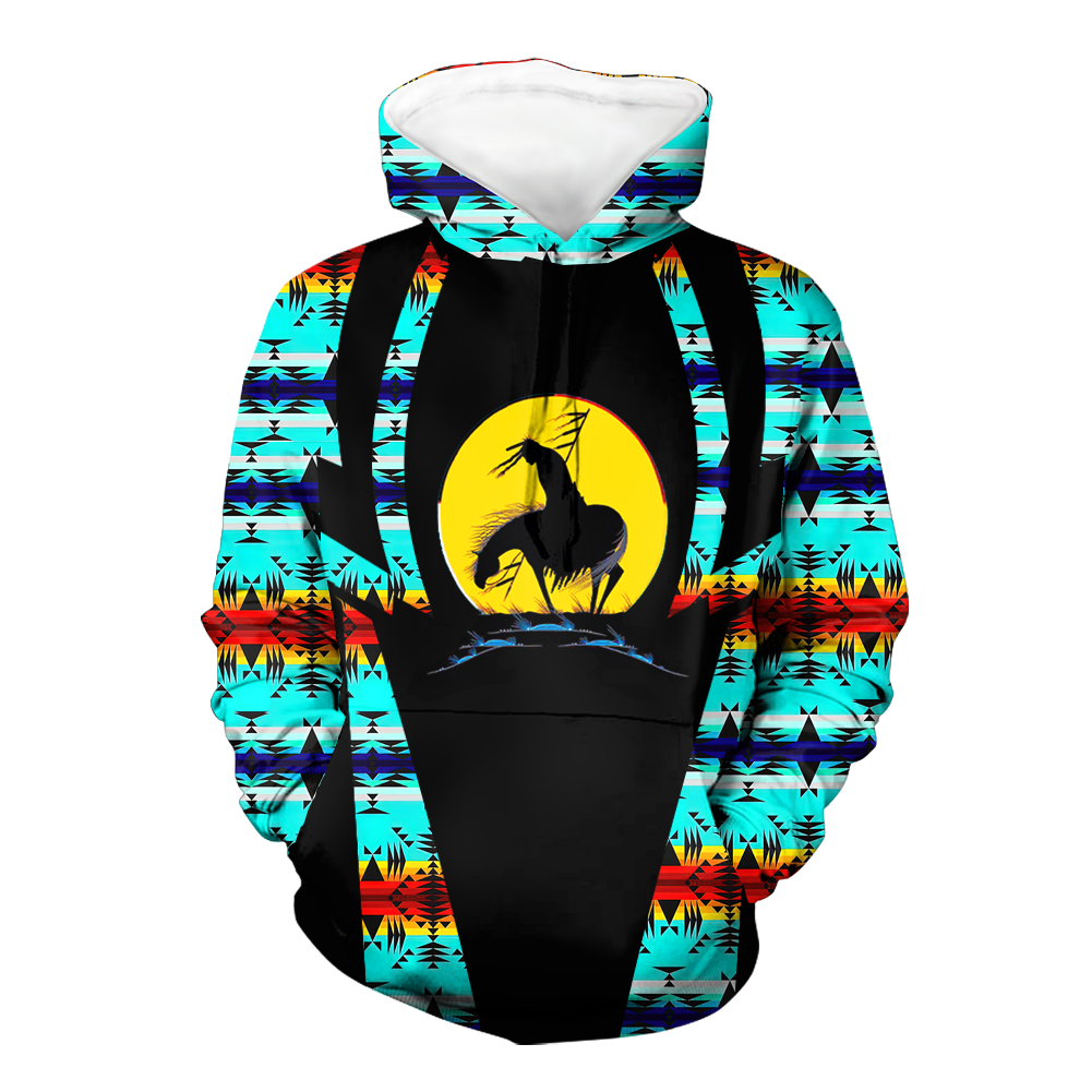 Powwow StoreHD000472 Pattern Native Pride 3D Hoodie