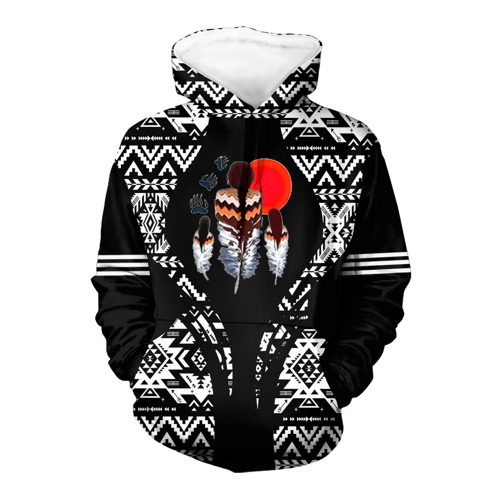 Powwow StoreHD000474 Pattern Native Pride 3D Hoodie