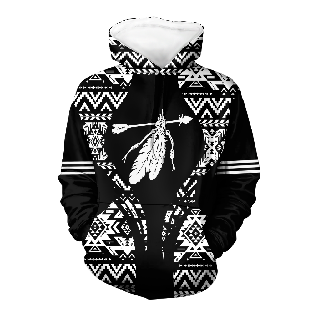 Powwow StoreHD000476 Pattern Native Pride 3D Hoodie