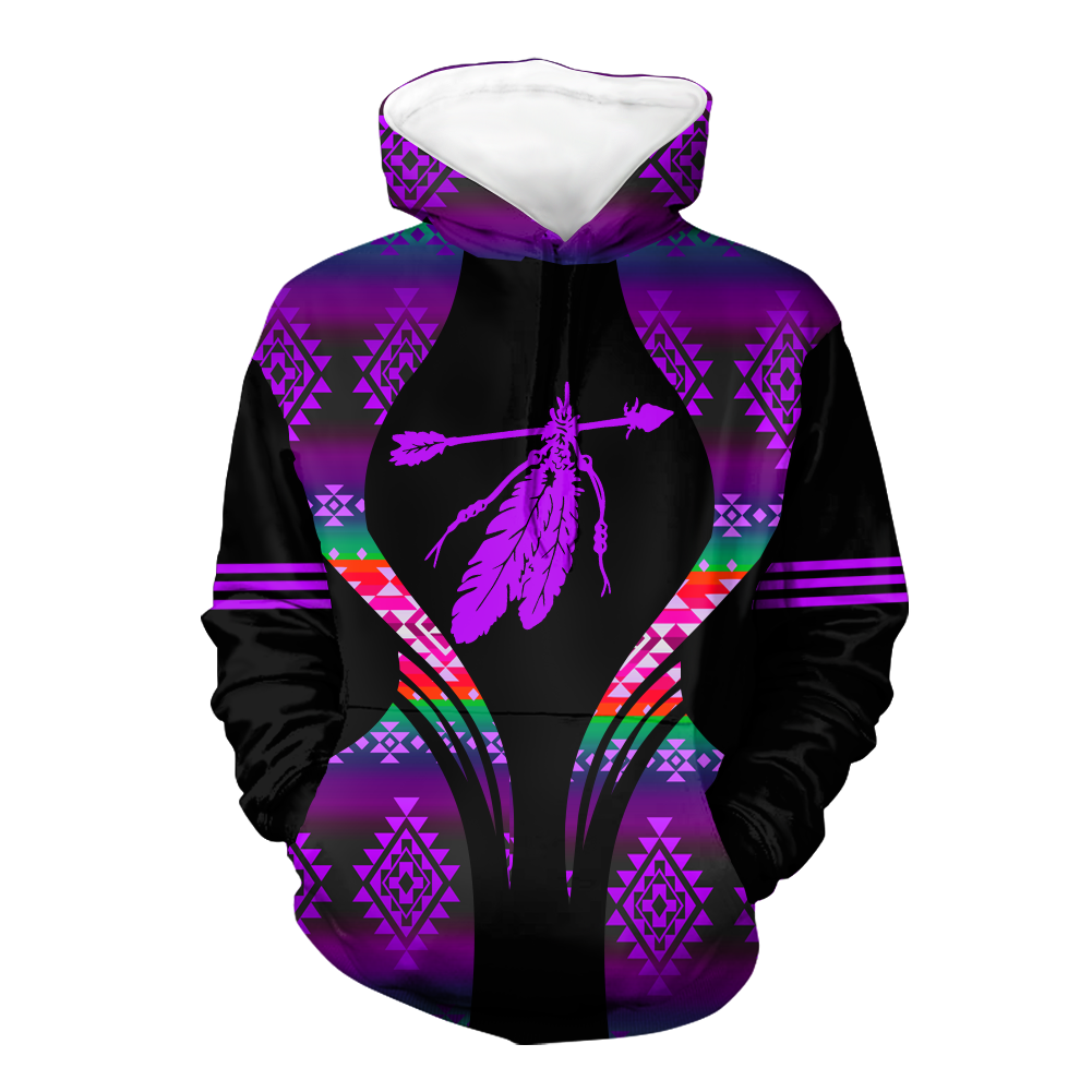 Powwow StoreHD000483 Pattern Native Pride 3D Hoodie