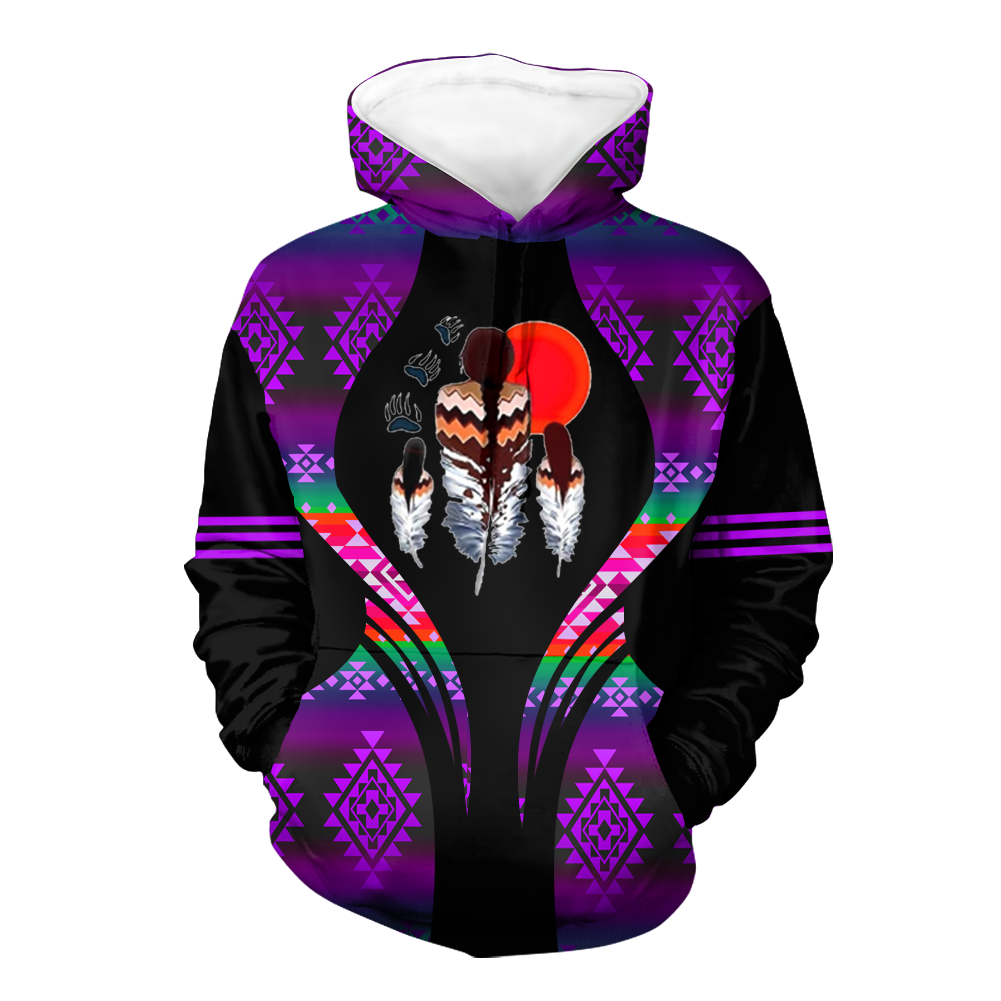 Powwow StoreHD000484 Pattern Native Pride 3D Hoodie