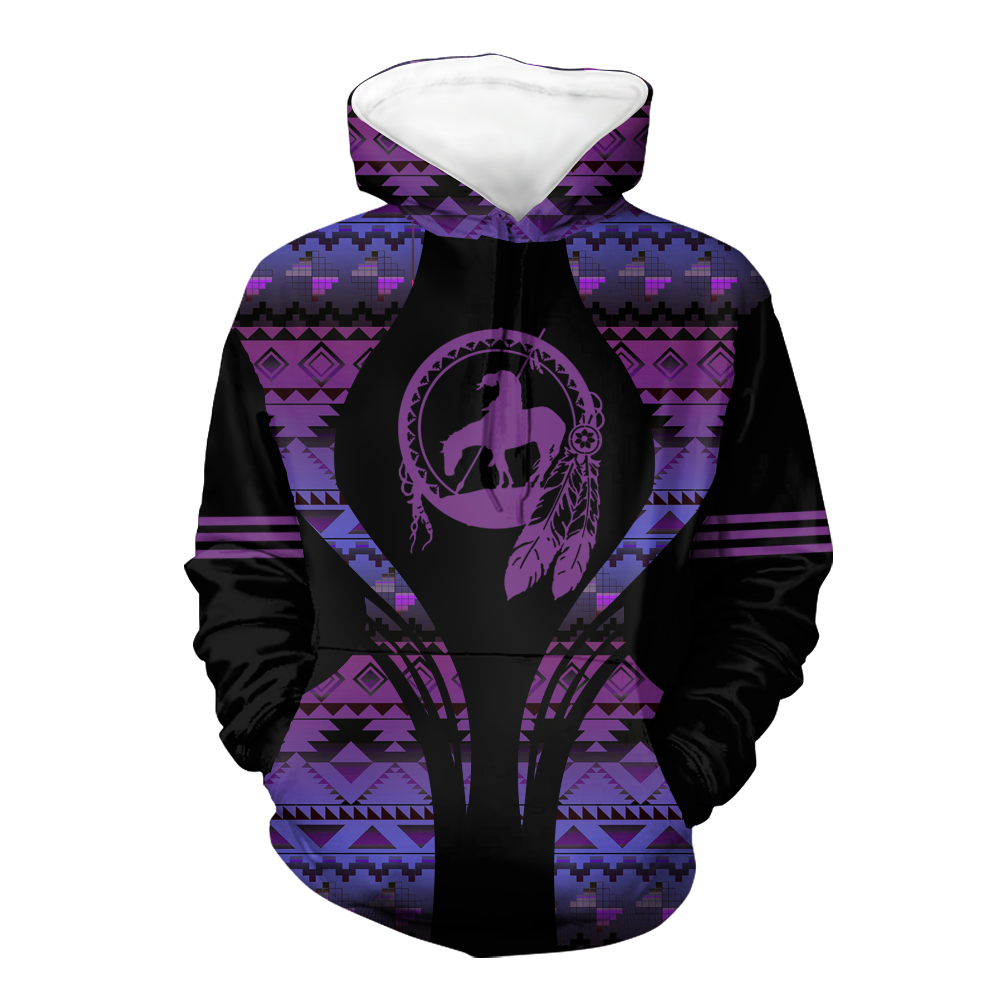 Powwow StoreHD000493 Pattern Native Pride 3D Hoodie