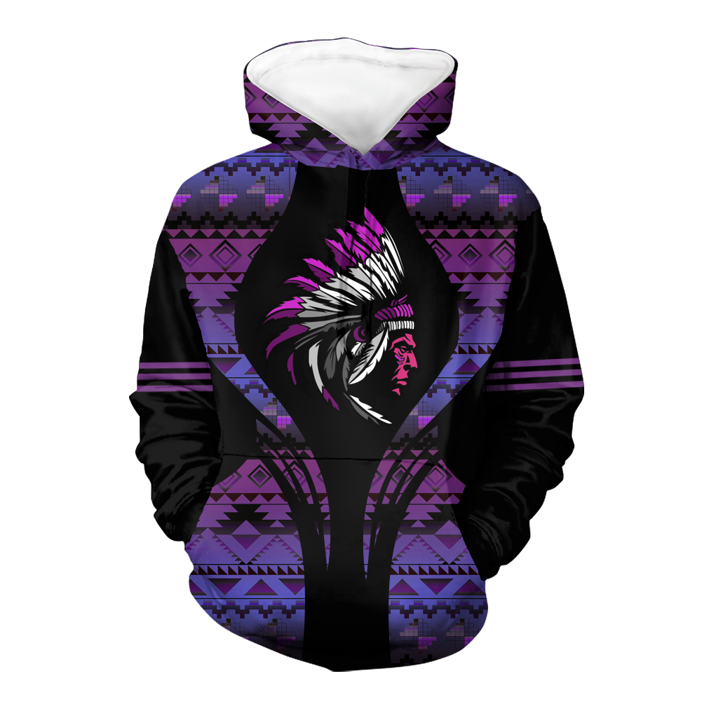 Powwow StoreHD000494 Pattern Native Pride 3D Hoodie