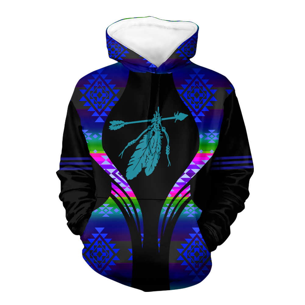 Powwow StoreHD000497 Pattern Native Pride 3D Hoodie