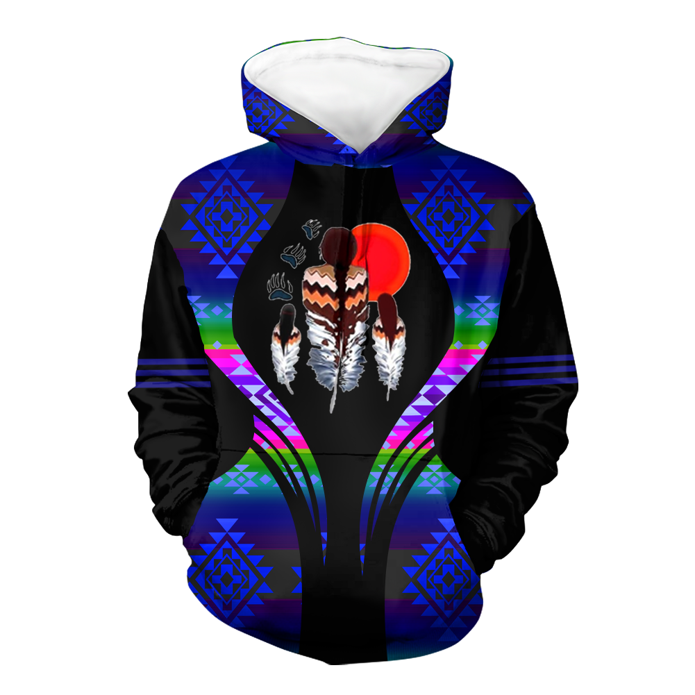 Powwow StoreHD000496 Pattern Native Pride 3D Hoodie