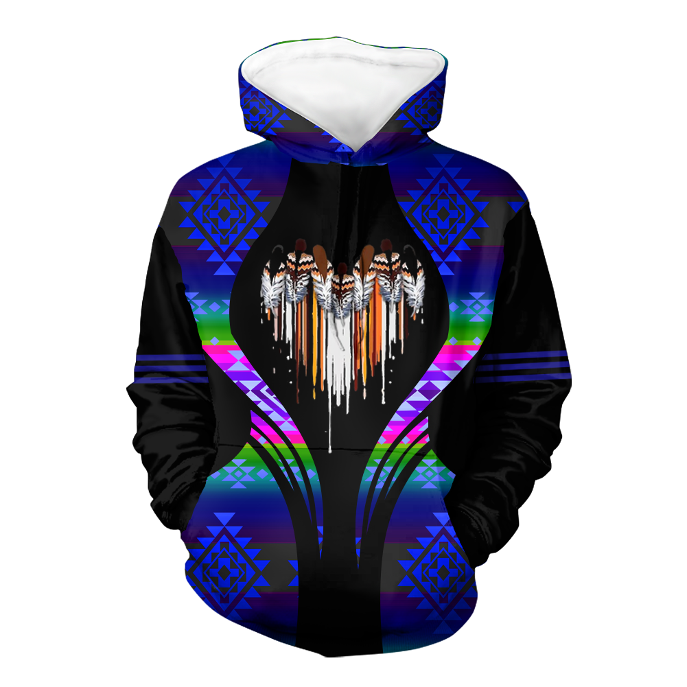 Powwow StoreHD000495 Pattern Native Pride 3D Hoodie