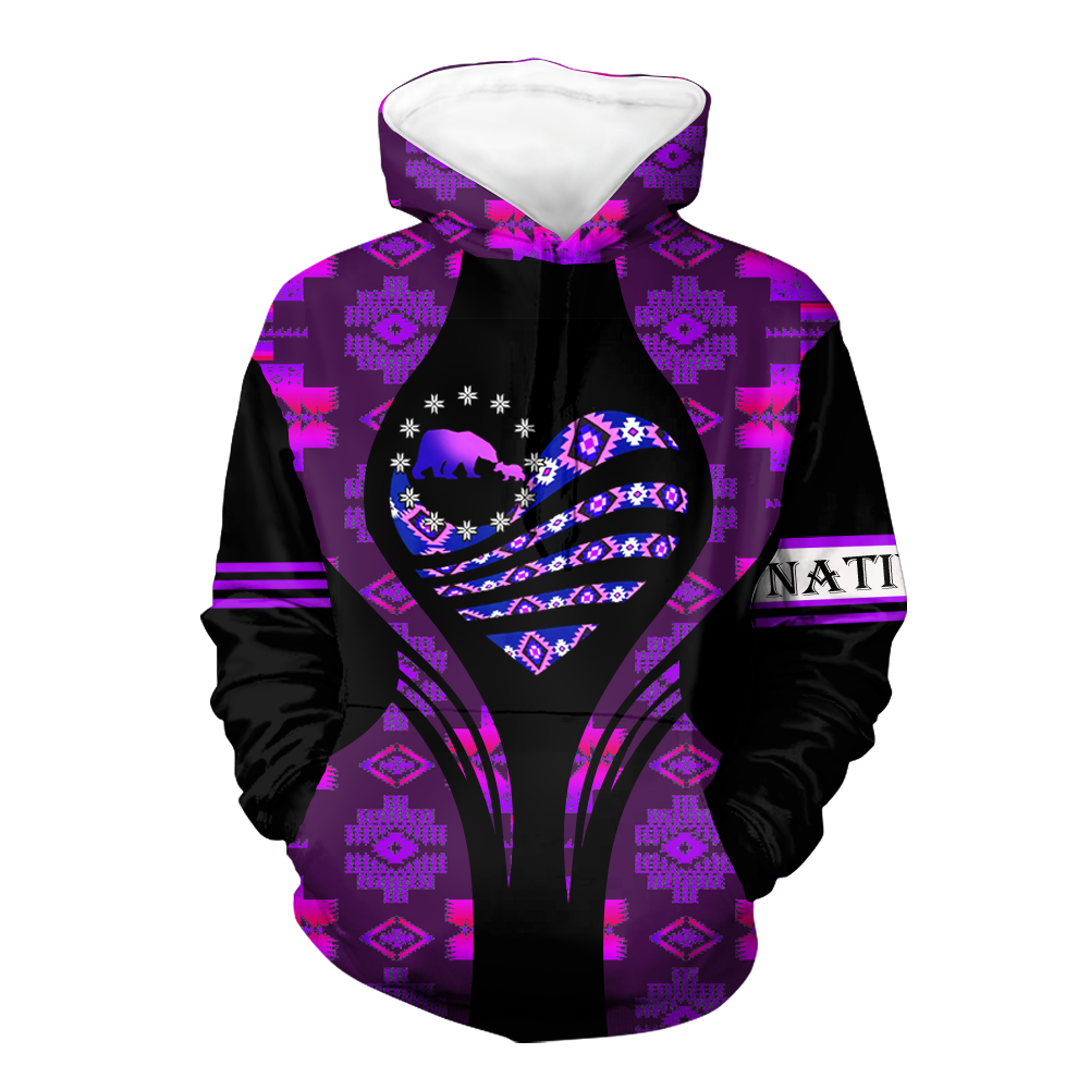 Powwow StoreHD000511 Pattern Native Pride 3D Hoodie