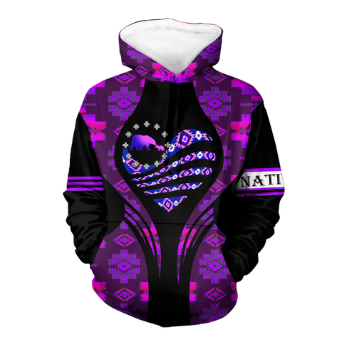 Powwow StoreHD000511 Pattern Native Pride 3D Hoodie