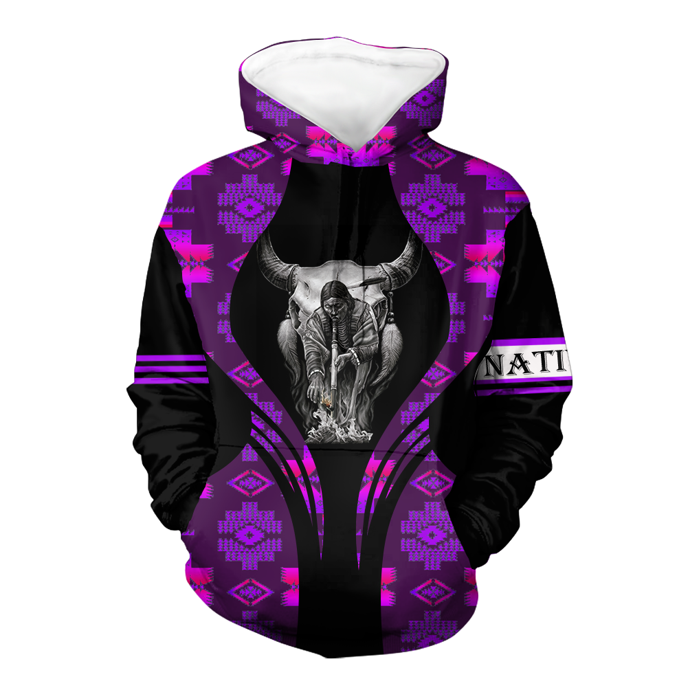 Powwow StoreHD000508 Pattern Native Pride 3D Hoodie