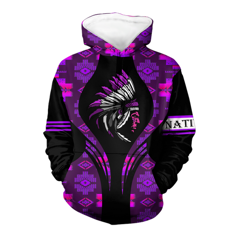 Powwow StoreHD000506 Pattern Native Pride 3D Hoodie