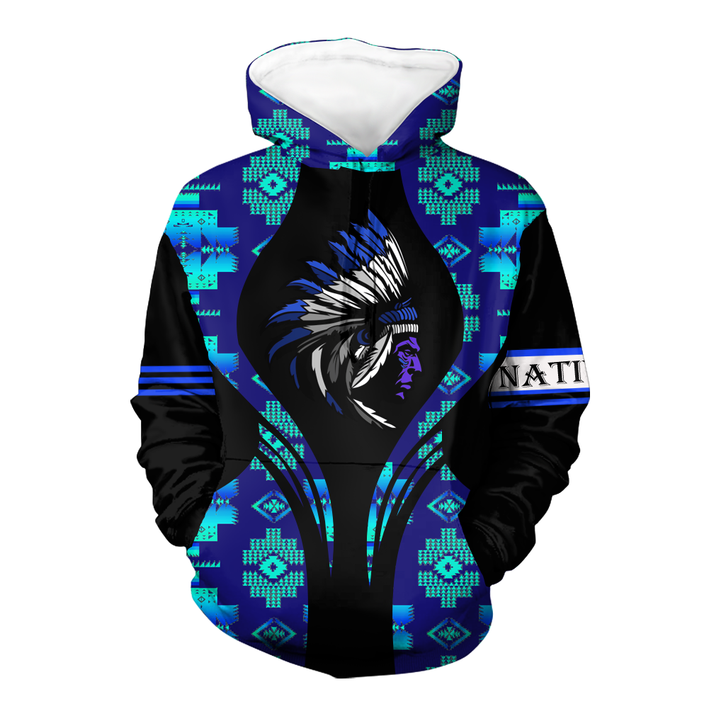 Powwow StoreHD000505 Pattern Native Pride 3D Hoodie