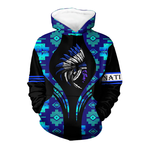 Powwow StoreHD000505 Pattern Native Pride 3D Hoodie