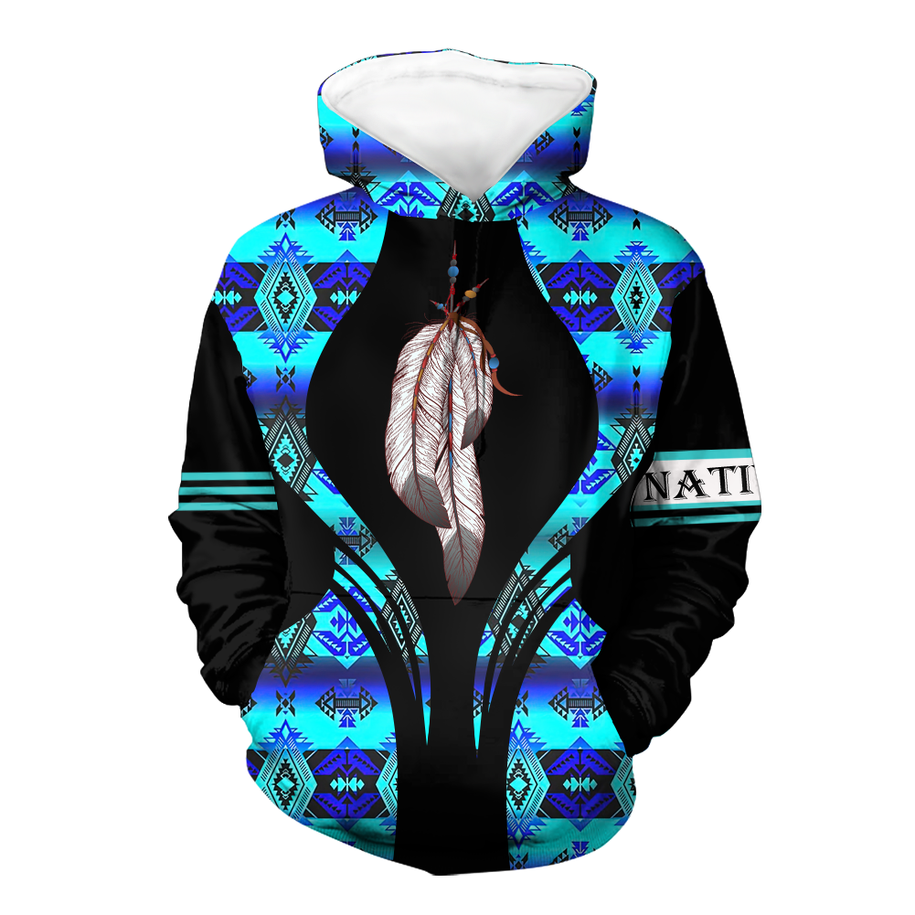 Powwow StoreHD000502 Pattern Native Pride 3D Hoodie