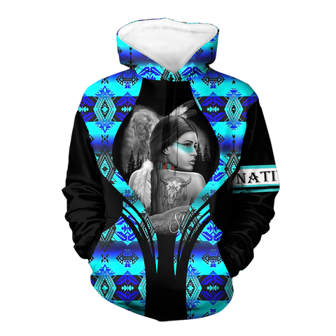 Powwow StoreHD000501 Pattern Native Pride 3D Hoodie